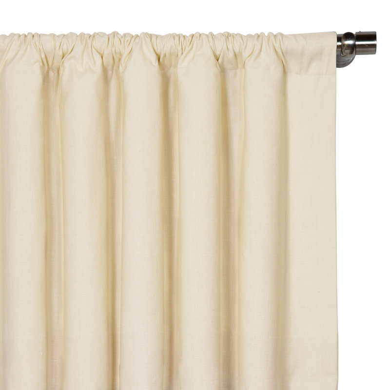 Breeze Pure Linen 100% Linen Room Darkening Curtain Single Panel, Pearl, 48" W x 108" L