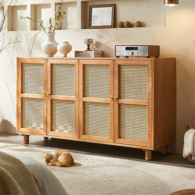 Rattan woven simple sideboard cabinet
