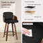 Swivel Upholstered Counter Stool with Solid Wood Frame-1155055379