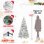 Arbre de Noël floqué avec pointes - PVC enneigé et branches à aiguilles dures, structure à charnières pour une installation facile, support en métal stable - arbre de Noël réaliste à corps entier-1160849937