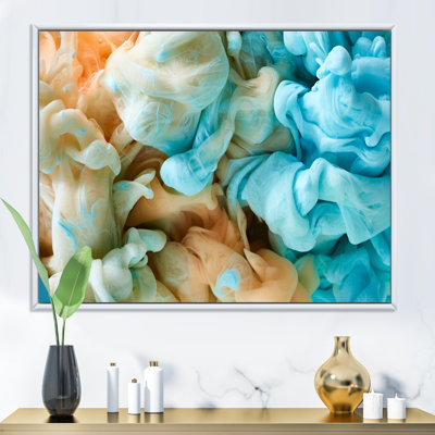 Encre bleue et verte, art mural moderne