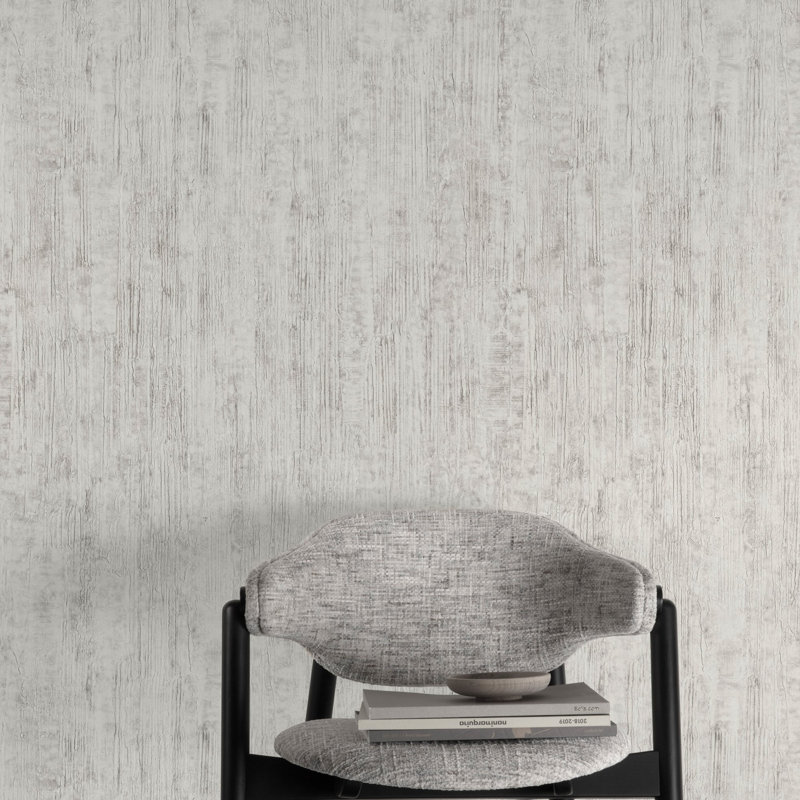 Textured Vibes Collection Abstract Concrete Wallpaper Roll, Grey