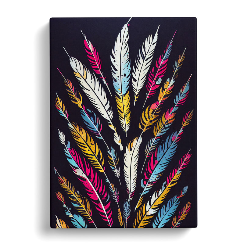 Feathers Splashed No.1 - Wrapped Canvas, 60cm H x 40cm W