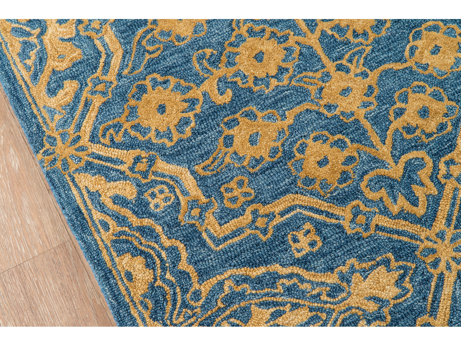Cece Blue Orange Hand-Tufted Wool Oriental Rug, Runner 2'3" x 8'