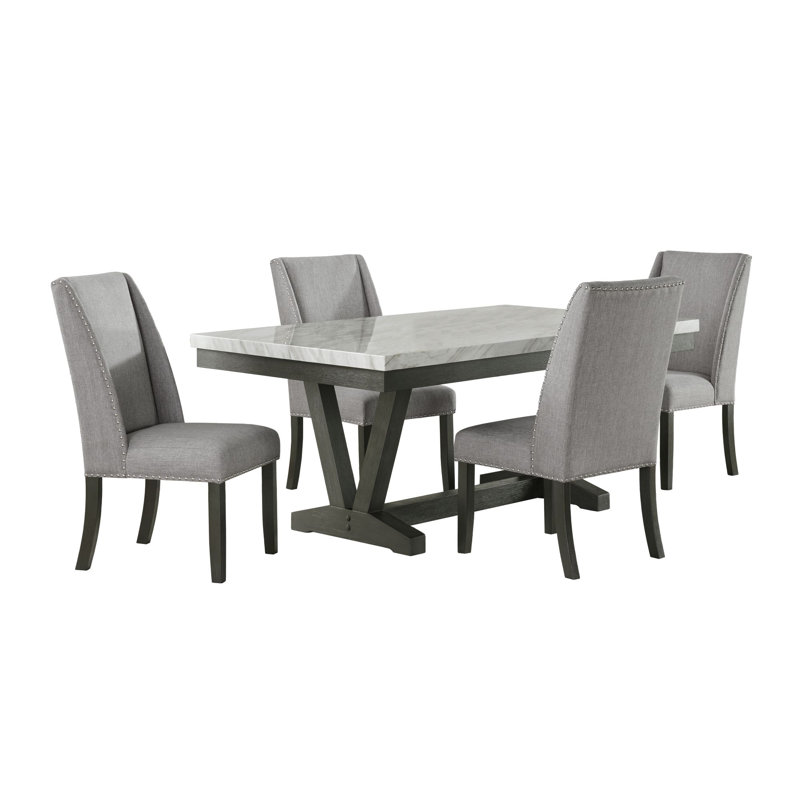 Ensemble de salle à manger Houle, Ensemble de cinq pièces : table, quatre chaises
