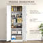 Unité de rangement de cuisine, autoportante 67 po avec 4 portes et tablettes réglables, blanc pour garde-manger pratique, plus d'espace