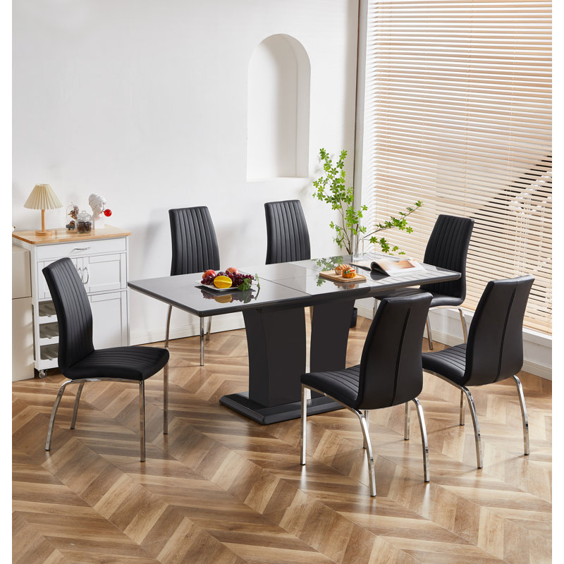 Botagoz 6 - Person Butterfly Leaf Dining Set