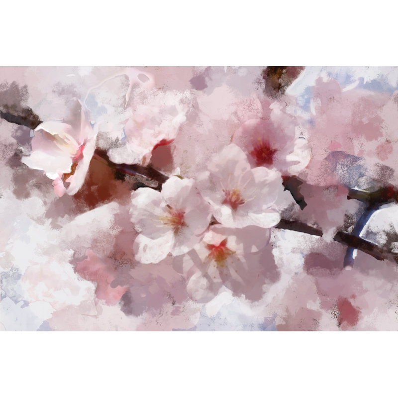 Pink Cherry Blossoms - Wrapped Canvas Painting, 51cm H x 76cm W x 3.8cm D