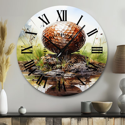 Minimalism Golf Ball II - Sports Black Face Wall Clock