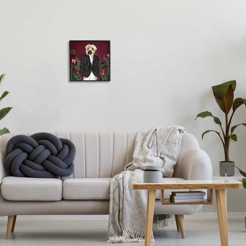 «Chic Fashion Dog Fancy Blazer Outlet Trendy Animal» par House of Rose - cadre flottant, impression sur bois