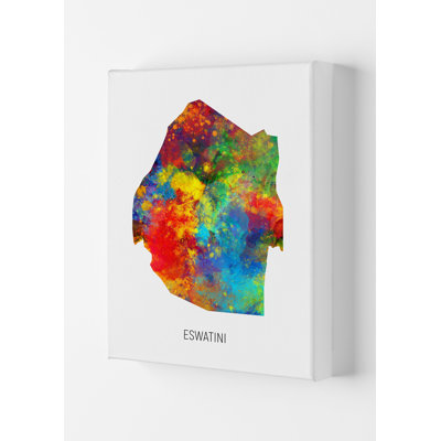 Eswatini Watercolour Map by Michael Tompsett - Print