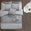 Édredon 8 pièces gris très grand - Style sophistiqué, détails brodés, élégant
