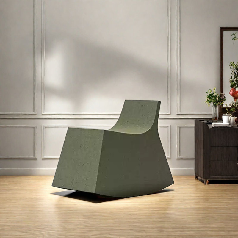 Chaise berçante élégante en PRF, Vert