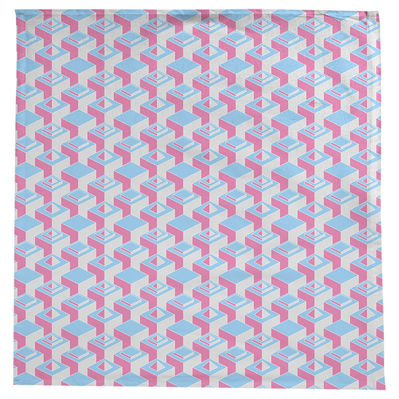 Nappe de gratte-ciels classiques, Bleu sarcelle / rose / blanc