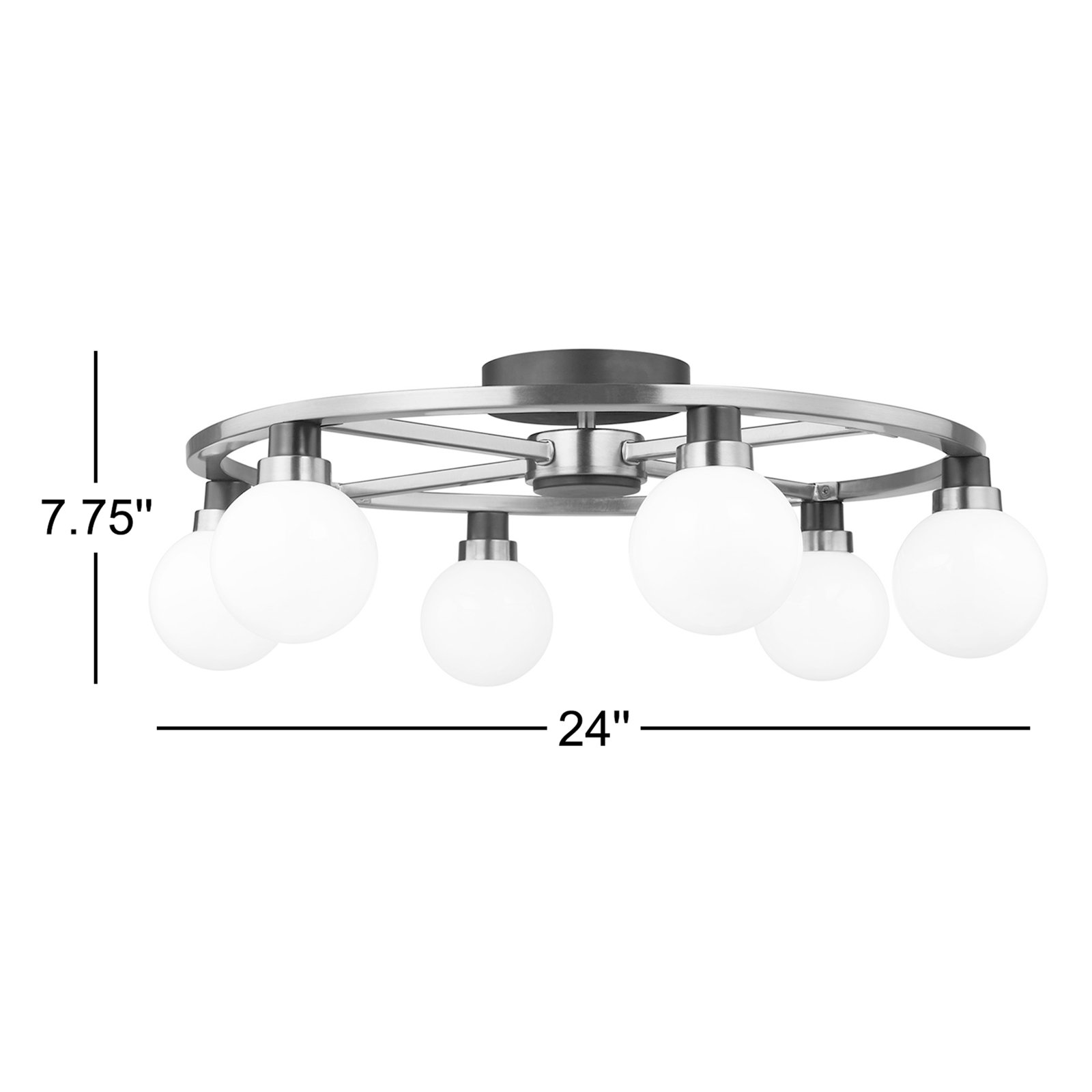 Andrea 6 Light Glass Semi Flush Mount