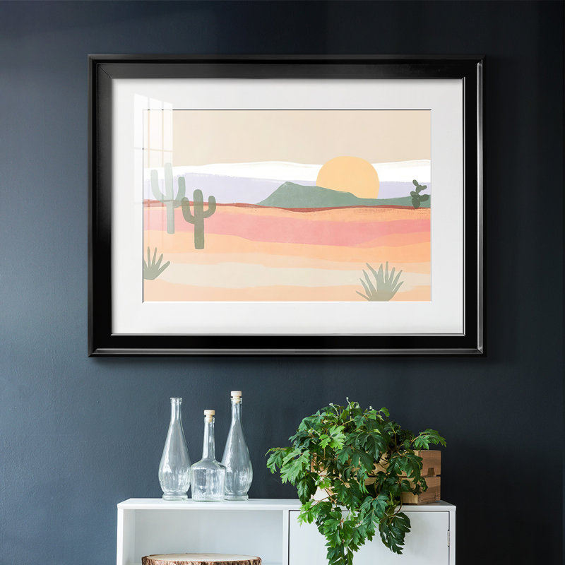 Cactus Plateau I, reproduction d'art encadrée, Noir, H 27 po x l 39 po x P 1,5 po