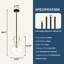 Luminaire suspendu 1 lumière noir et or mat avec abat-jour en verre transparent -1738558550-1738558551