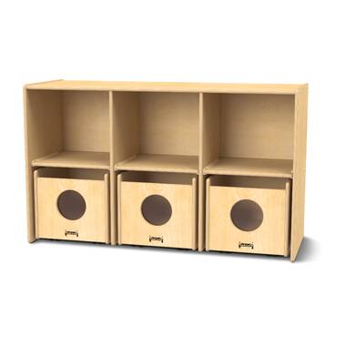 ELR-0426-AS Birch 20 Cubby Tray Cabinet with Bins