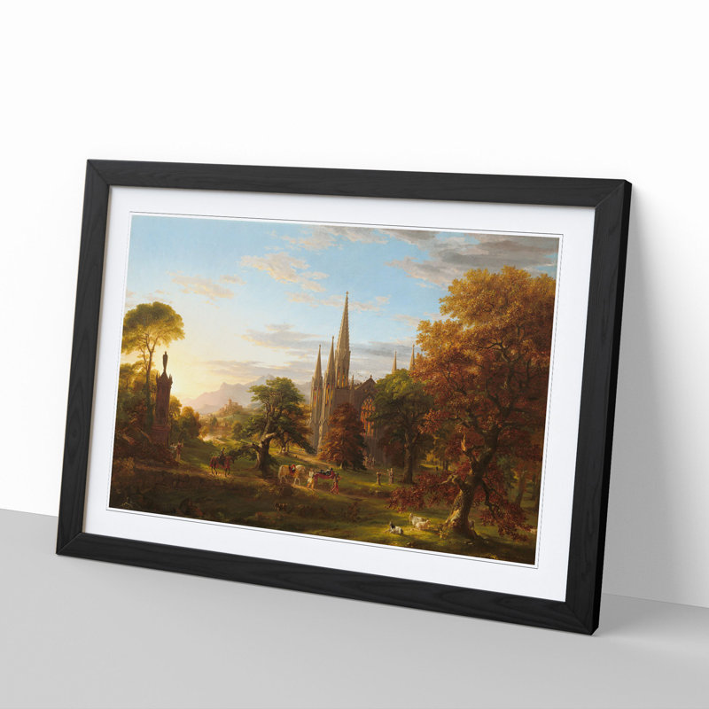 The Return by Thomas Cole - Picture Frame Painting, 36cm H x 48cm W x 2cm D, Black Framed