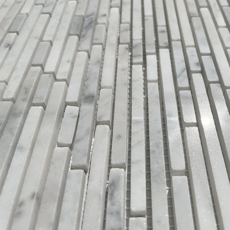 11 in. x 12 in. Linear Polished Marble Tile