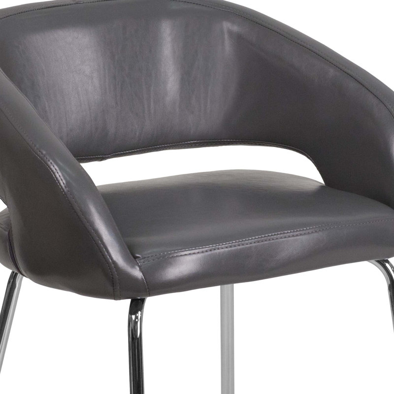 Chaise d'appoint pour salle d'attente rembourrée en LeatherSoft rétro Jayelynn, Gris