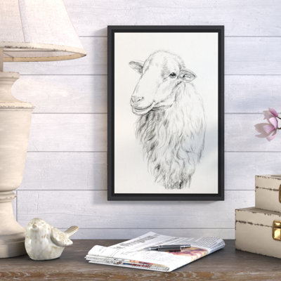 « campagne mouton sketch », reproduction de dessin sur toile tendue