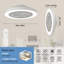 Ventilateur de plafond à profil bas de 19 pouces avec lumière, montage encastré, 5 pales transparentes, finition mate, double DEL à intensité variable, télécommande, pour chambre à coucher, salon, cuisine-402056741
