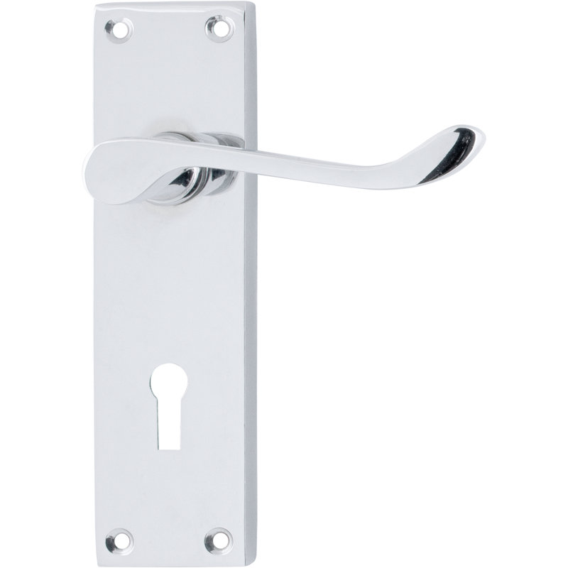 Amale Keyed Right Hand Door Handle, Polished Chrome