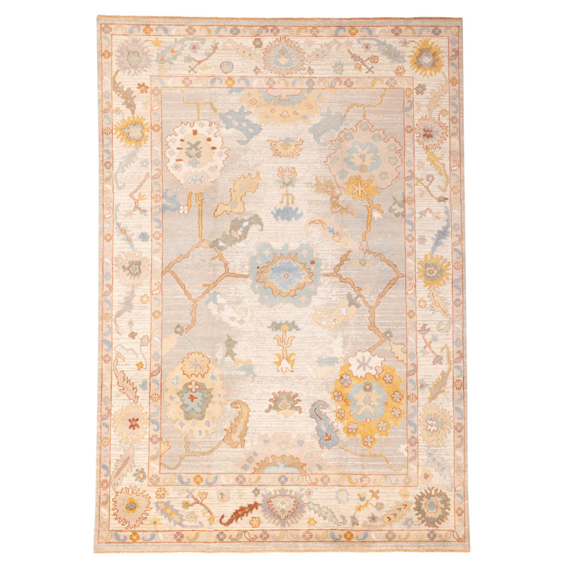 Modern Oushak  Grey Rug 9'10" x 13'10"