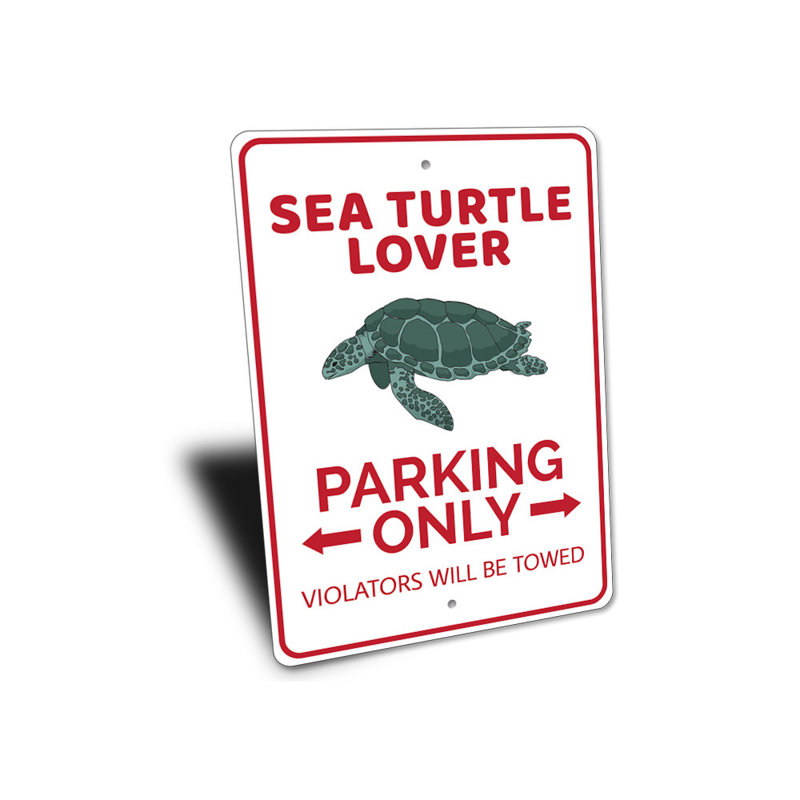 Enseigne en aluminium Sea Turtle Lover, H 18 po x l 12 po x P 0,06 po