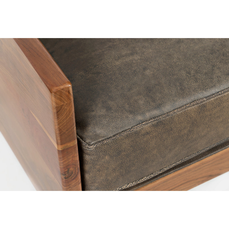 Fauteuil en cuir fleur 31 po Brigit, Bourbon