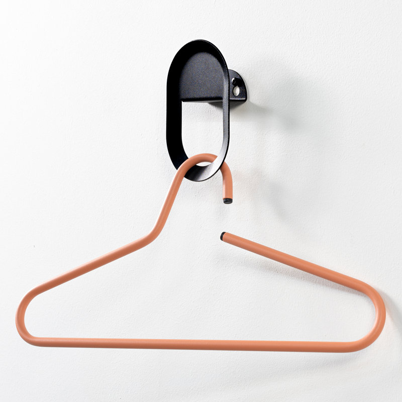 Spinder X OnMateria Steel Wall 1 - Hook Coat Rack, Black