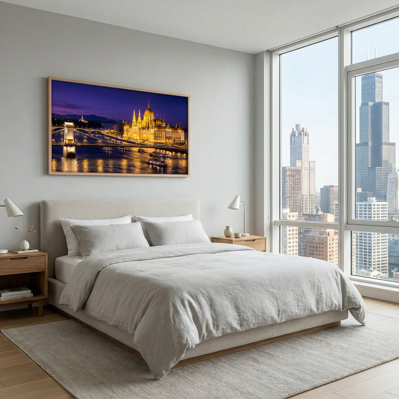 Night City, reproduction d'art sur toile, ensemble de 1, Natural, 40“W x 20”H