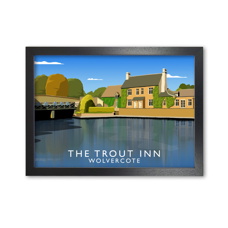 The Trout Inn Wovercote 1 Piece Wall Art, 21cm H x 29.7cm W x 3cm D, Black Framed