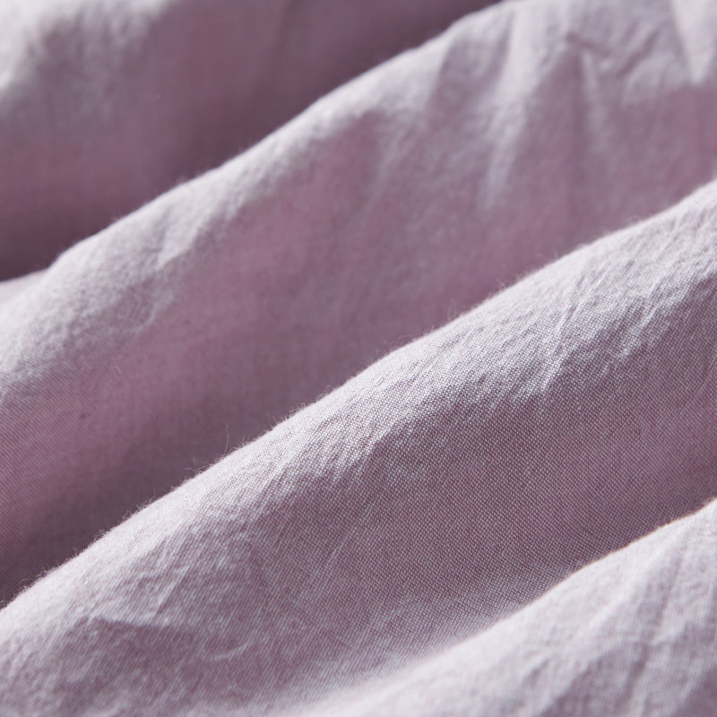 100% Cotton Crinkle Washed Duvet Cover Set, Full/Queen Duvet Cover + 2 Shams, Lavender