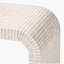 Console côtière avec mosaïque de coquillages Capiz, rangement polyvalent et silhouette en cascade élégante pour les intérieurs modernes.
