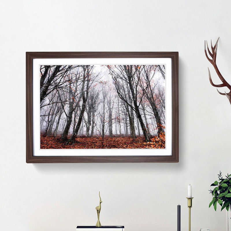Never Ending Forest in Italy - Framed Print, 27cm H x 36cm W x 2cm D, Walnut Framed