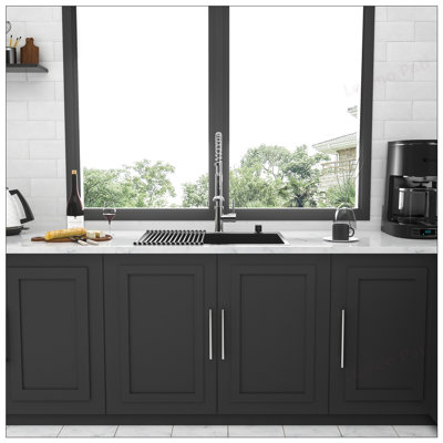 30x22 Inch Gunmetal 16 Gauge Stainless Steel Single Bowl Topmount Kitchen Sink, Durable and Easy to Clean