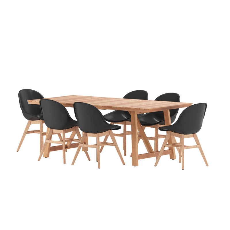 Ensemble de salle à manger rectangulaire pour 6 personnes 78,5 po Anautica