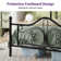 Anterrio Metal Open-Frame Bed with Butterfly Pattern Design Headboard and Footboard
