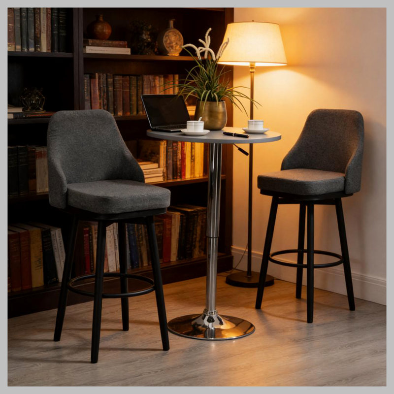 Tabourets de bar de style nordique, ensemble de 2 chaises de cuisine pivotantes, pour votre maison