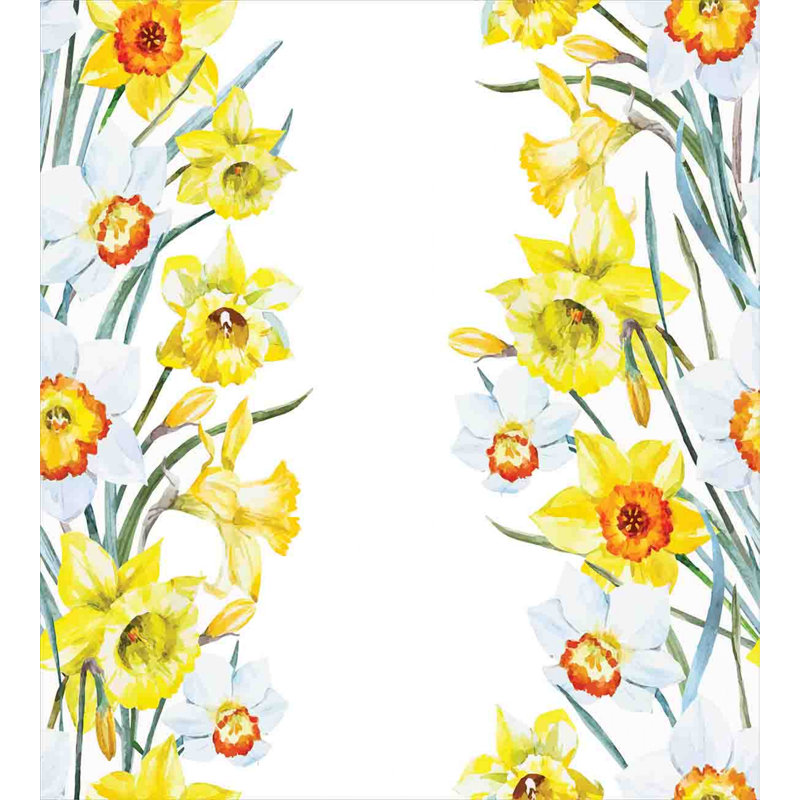 King Yellow White Red Floral Duvet Cover Set