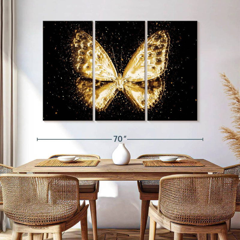 Le papillon doré I, H 42 po x l 65 po