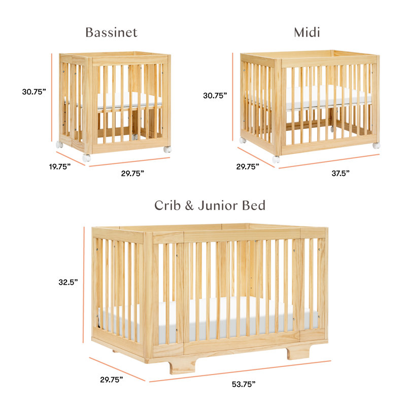 Natural Pine 8-in-1 Convertible Crib with Conversion Kits