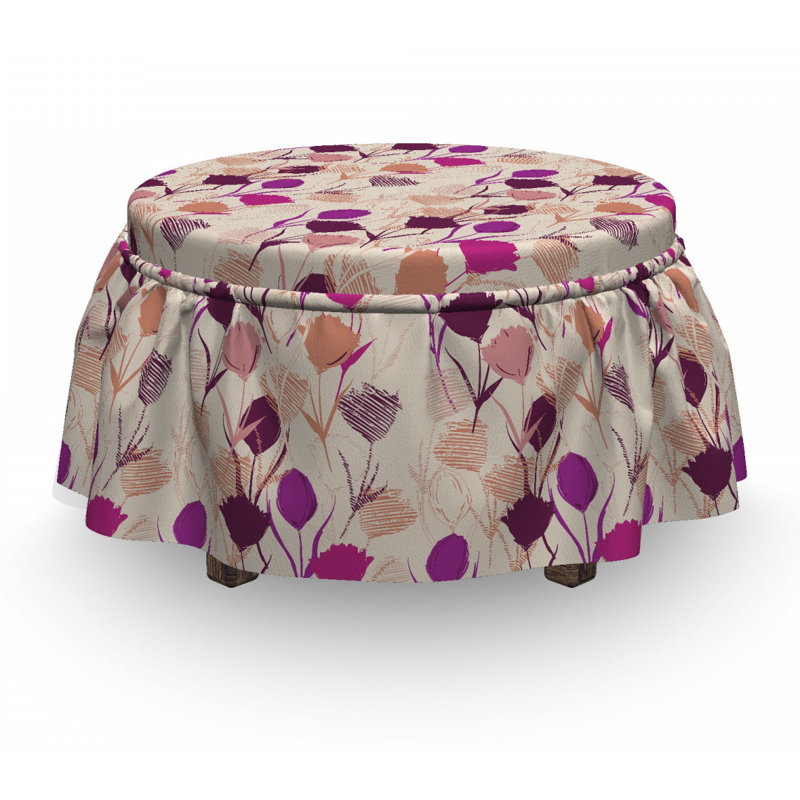 Housse pour repose-pieds oeillets et tulipes