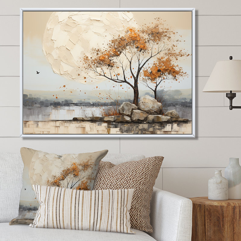 «Earthy Tones Majestic Baobab Tree II», reproduction sur toile, Cadre flottant naturel, H 34 po x l 44 po x P 1,5 po
