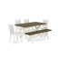 Ensemble de table de salle à manger 6 pièces comprenant une table de salle à manger rectangulaire avec pieds en X et 4 chaises Parson en tissu crème avec banc, lin brossé blanc-972106960-972106961-996214679