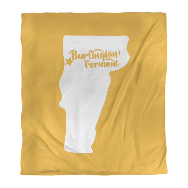 Housse de couette réversible simple burlington vermont, Housse de couette pour grand lit, Jaune, Microfibre