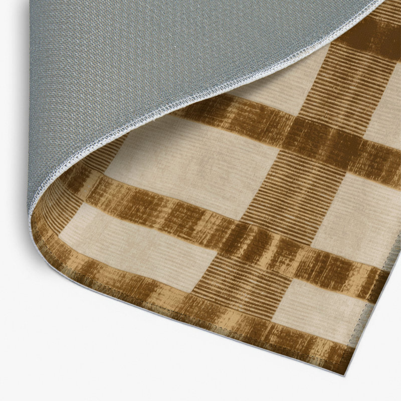 Tapis d'intérieur et d'extérieur à carreaux brun, Rectangle 4pi x 6 pi