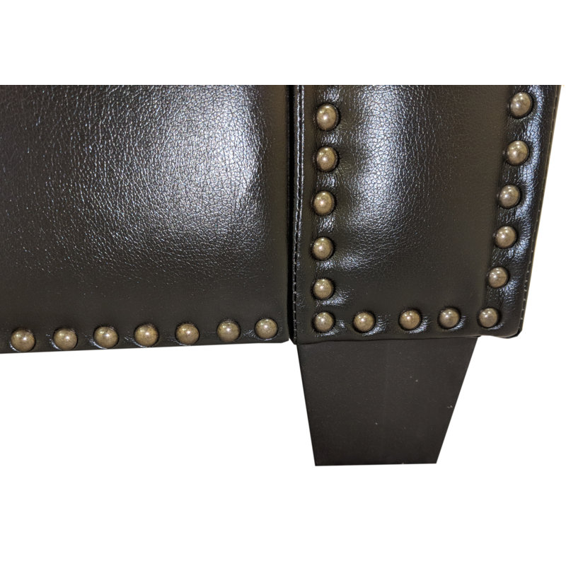 Daphne 72'' Faux Leather Convertible Sofa, Black Faux Leather